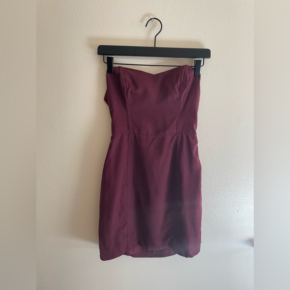 Lush Cutout Strapless Burgundy Dress. Size Small.